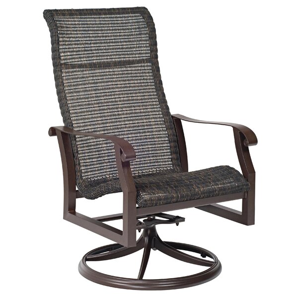 Woodard Cortland Woven High Back Swivel Rocking Chair | Wayfa