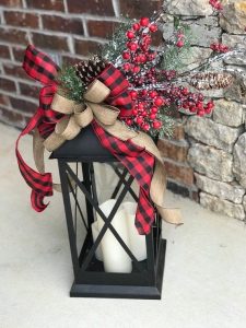 XL Large christmas lantern swag, winter lantern swag, woodland .