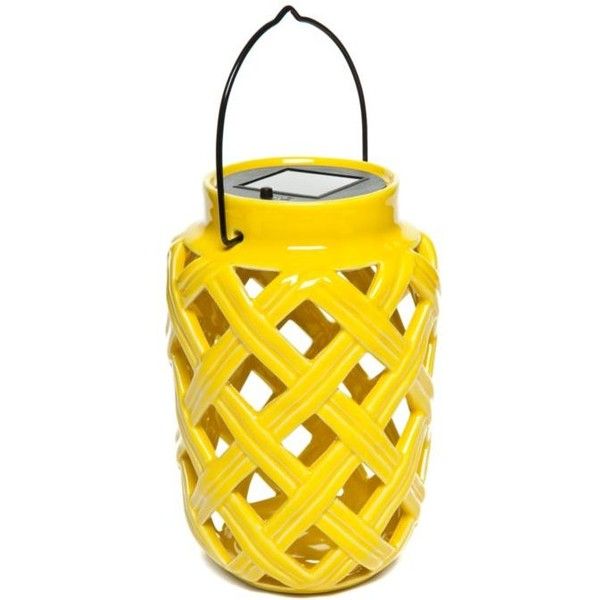 Home Accents Yellow Yellow Ceramic Solar Lantern ($25) ❤ liked on .