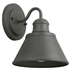 Hampton Bay 1-Light Zinc Outdoor Wall Barn Light Sconce Lantern .