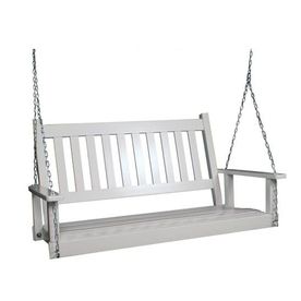 2 Person White Wood Outdoor Swings with Canopy for Relaxing Outdoors