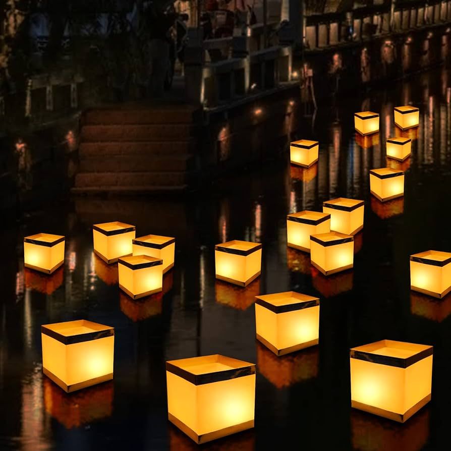 Outdoor Memorial Lanterns Illuminate the Night in Remembrance