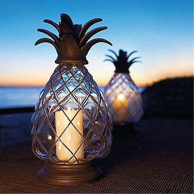 Outdoor Pineapple Lanterns Illuminate the Night Sky