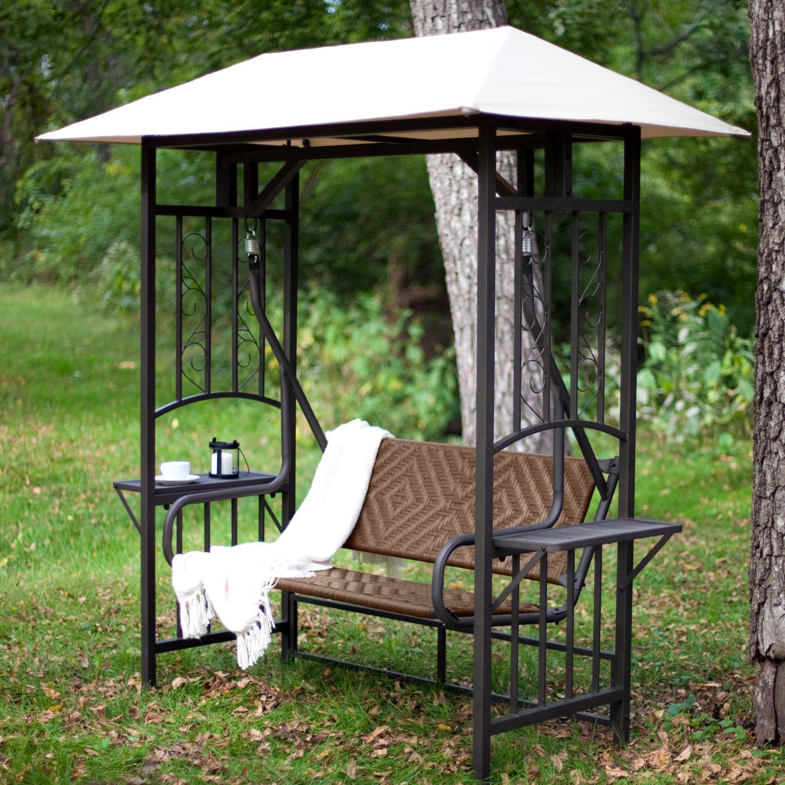 Patio Gazebo Porch Swings as a Relaxing Outdoor Retreat