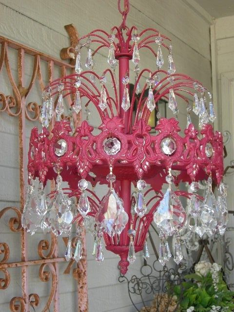 Pink Plastic Chandeliers a Fun and Funky Addition to Any Room