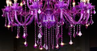 Purple Crystal Chandelier Lights