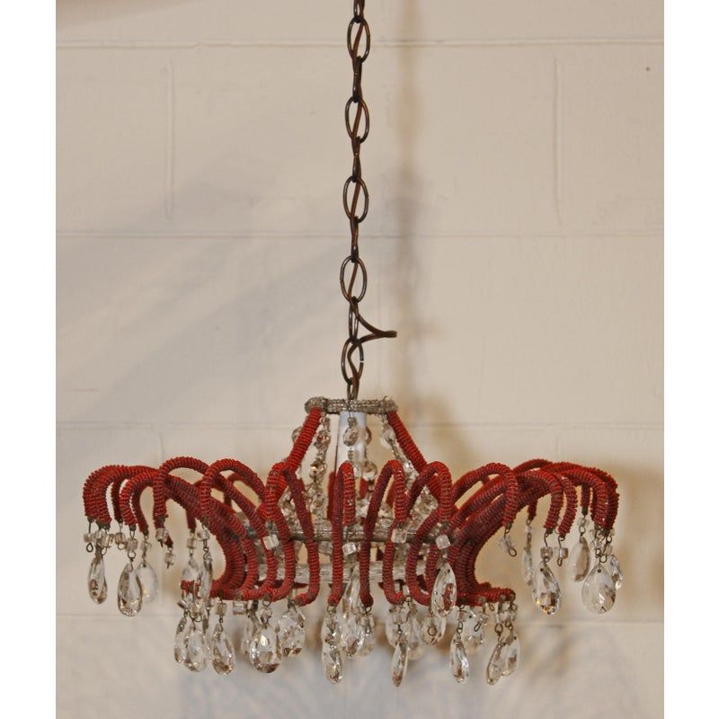 Small Red Chandelier Elevates Any Space