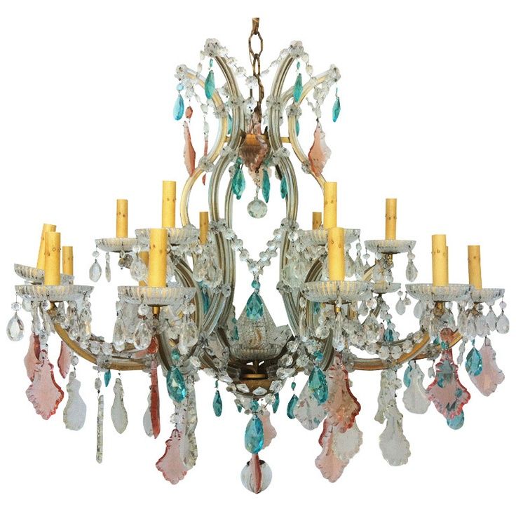 Turquoise And Pink Chandeliers Bring a Pop of Color to Any Room