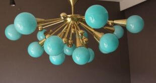 Turquoise Glass Chandelier