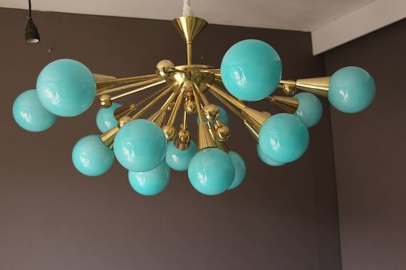 Turquoise Glass Chandelier Adds Elegance to Any Room